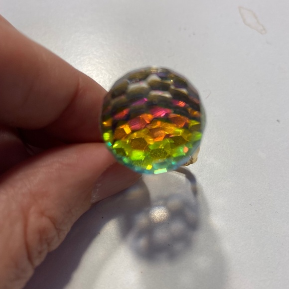 Vintage Vendome Prism Crystal Ball Ring Adjustable Pat 2961855 - Picture 3 of 12